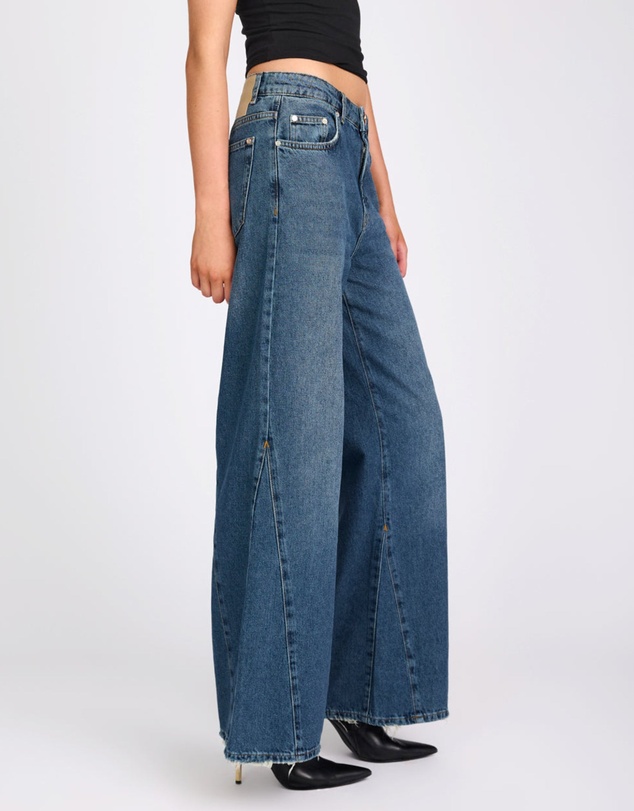 ONE TEASPOON - Cruisers Mid Waist Bootcut Flare Denim Jeans - Colorado Blue