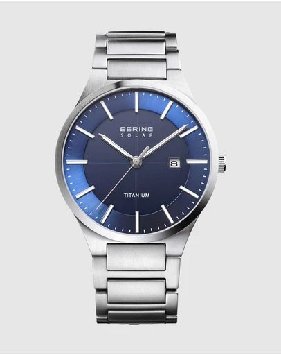 Bering - Solar 39mm Silver Titanium Watch
