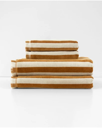 Aura Home - Palma Stripe Australian Cotton Bath Towel Set