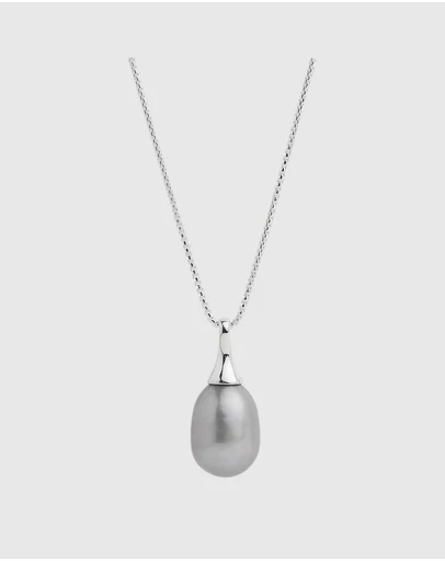 Najo - Isla Silver Pearl (Grey) Necklace