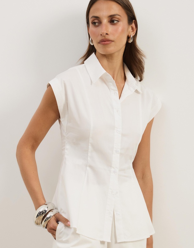 Atmos&Here - Ilyra Cap Sleeve Shirt