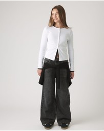 Decjuba Kids - Riley Rib Long Sleeve Tee - Teens
