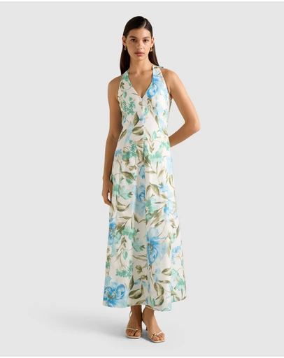 Forever New - Sallie Halter Neck Bow Midi Dress