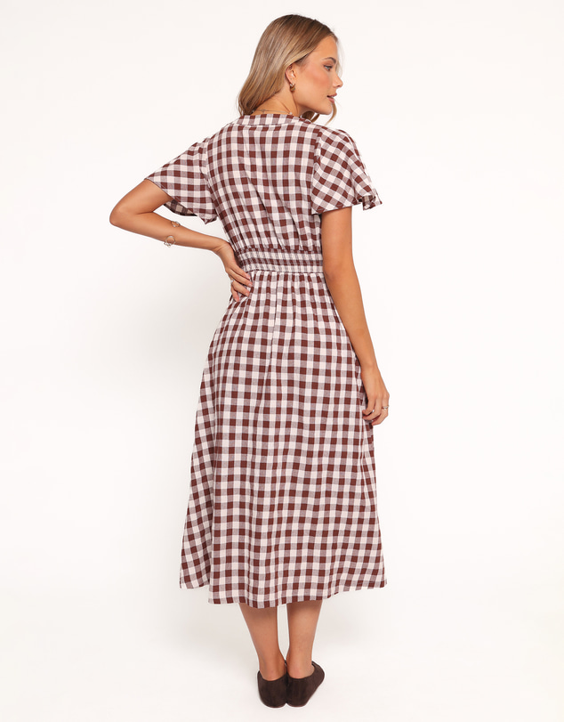 Petal & Pup - Robinson Maxi Dress - Brown Gingham
