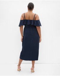 City Chic - Flirtation Drape Midi Dress
