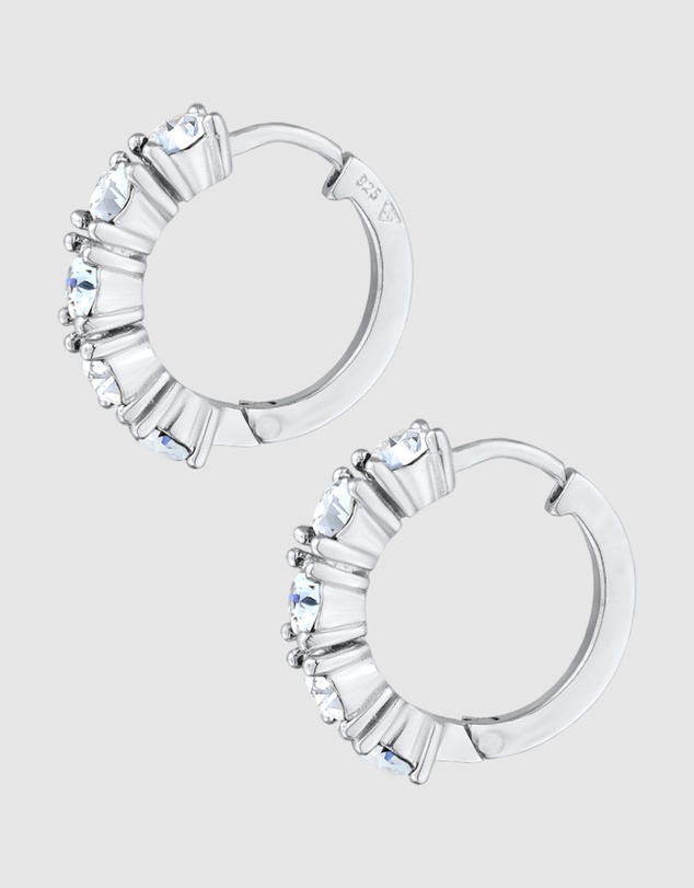 Elli Jewelry - Earrings Hoops Crystal 925 Sterling Silver