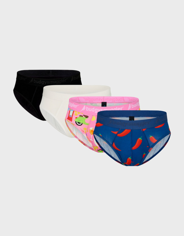 Budgy Smuggler - Men's Underwear Briefs 4 Pack in Spring Fling