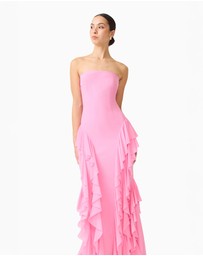 Elliatt - Amelina Strapless Ruffle Gown In Pink