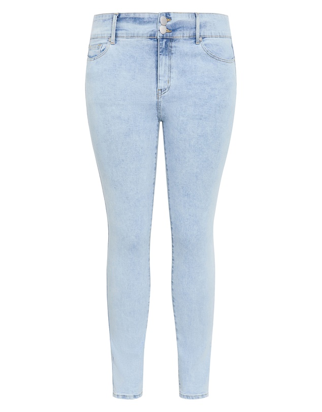 City Chic - Plus size Asha Fit Clara Skinny Leg Jean - ice blue wash
