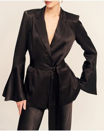 Shona Joy - La Lune Flared Sleeve Belted Blazer