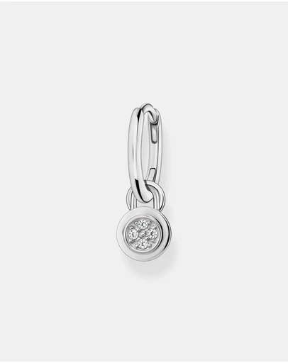 THOMAS SABO - Single Hoop Earring with Stones and Eyelet for Charms