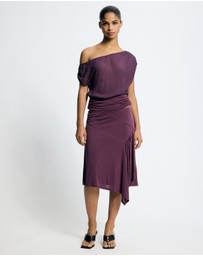 Lover - Mira Jersey And Georgette Asymmetric Top