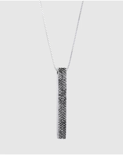 Kuzzoi - ICONIC EXCLUSIVE - Long Box Chain Necklace in Oxidised 925 Sterling Silver