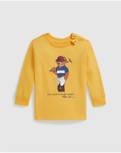 Polo Ralph Lauren - Polo Bear Cotton Long-Sleeve Tee - Babies