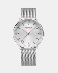 Mondaine - Mondaine Doppio Stainless Steel 41mm Watch