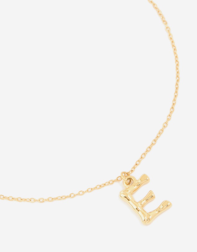 Lovisa - Waterproof Gold Plated Stainless Steel Bamboo Letter E Necklace