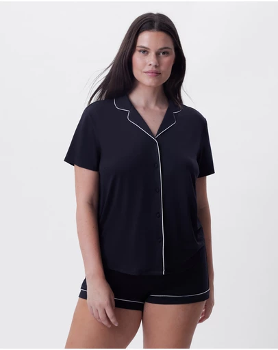 Bras N Things - Emilia Short Sleeve Top - Black