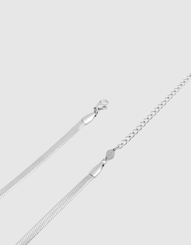 Nialaya Jewellery - Snake Chain Necklace in Silver