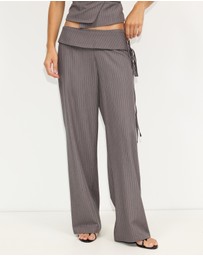 Dazie - Solace Pinstripe Belted Trousers