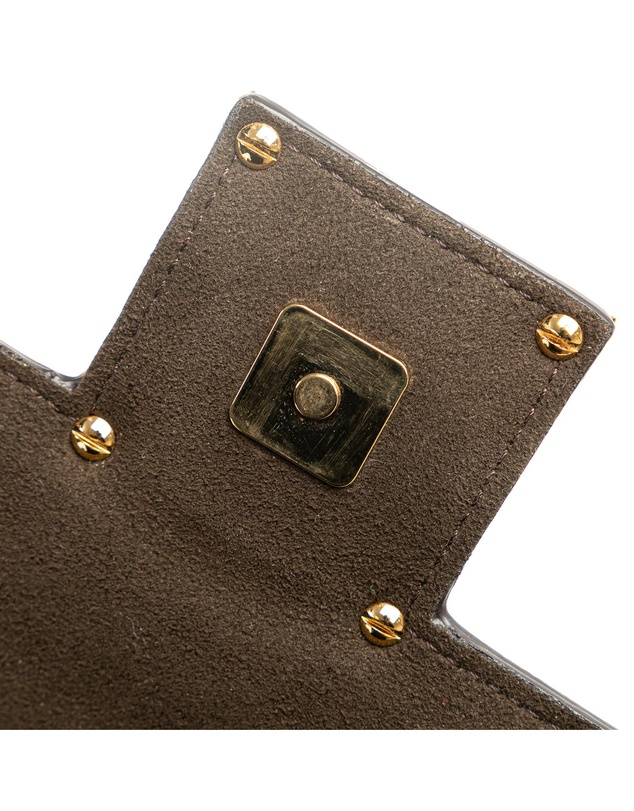 Fendi - Pre-Loved Leather Crystal Fab Crossbody