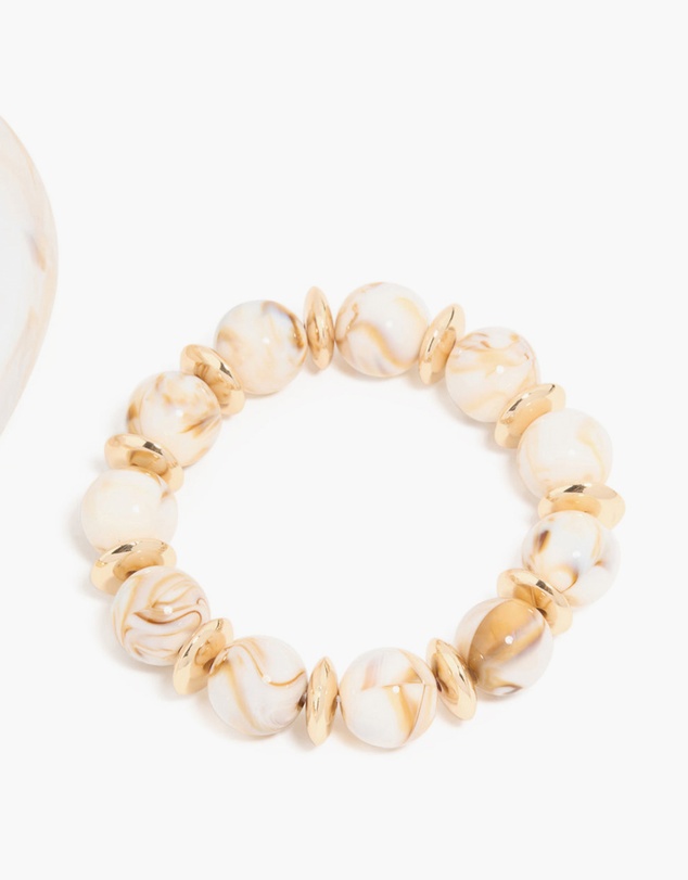 Lovisa - Gold & White Acrylic Bangles 3-Pack