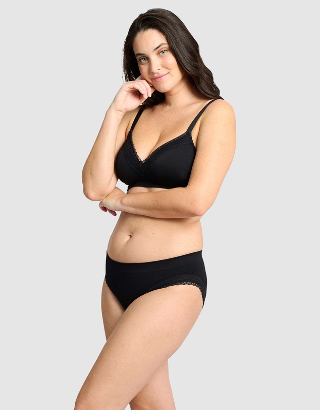 Sans Complexe - Agathe Ribbed Lace Trim Classic Brief