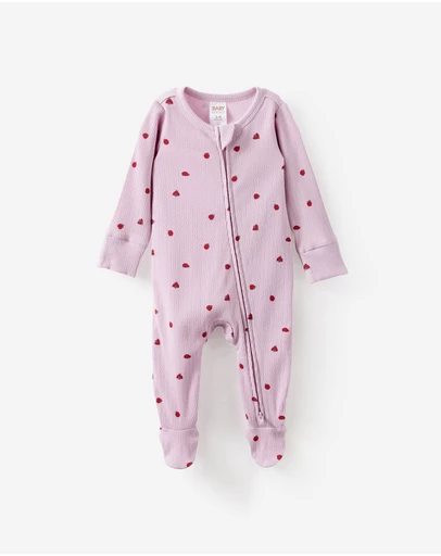 Cotton On Kids - Littlie Organic Long Sleeve Zip Romper