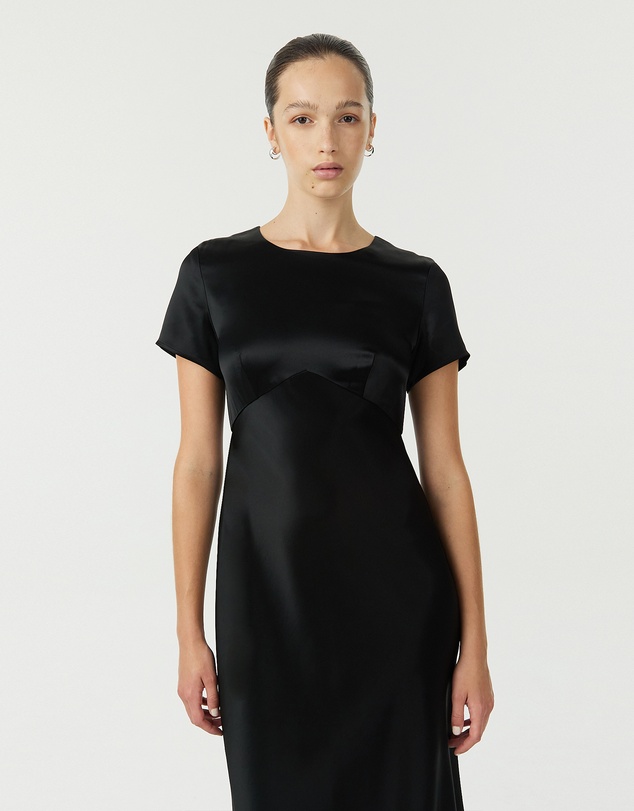 Third Form - Satin Bias Maxi Tee Dress