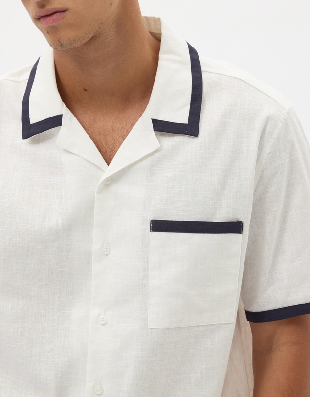 AERE - Linen Blend Contrast Shirt