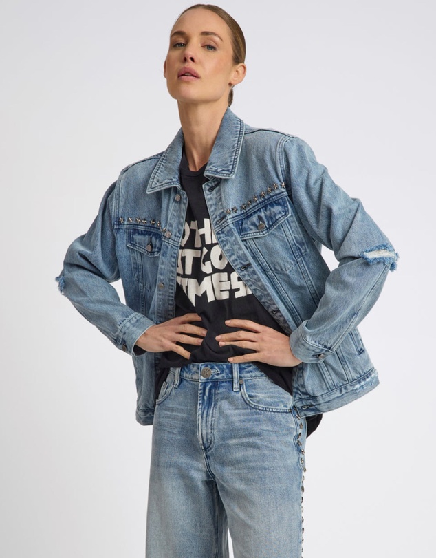ONE TEASPOON - 25th Anniversary Trucker Studded Denim Jacket - Salty Dog