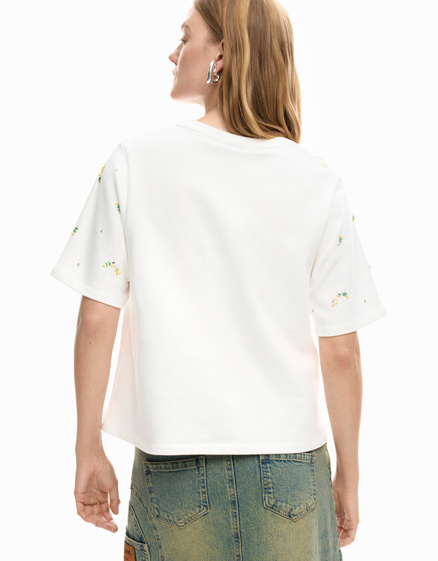 Desigual - T-shirt with logo appliqués