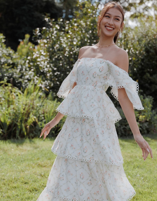 Petal & Pup - Chapel Maxi Dress - White Vintage Floral