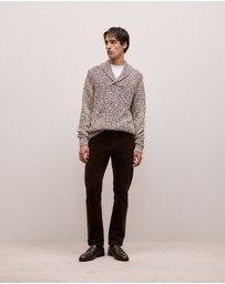 Trenery - Textured Shawl Collar Knit in Red Mahogany