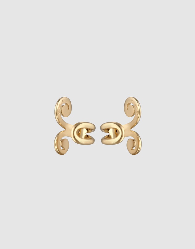 Elli Jewelry - Earrings Earcuff Spiral 925 Sterling Silver Gold-plated