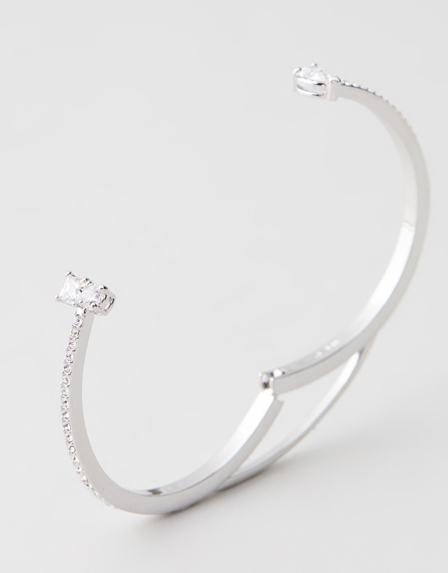 Swarovski - Mesmera cuff, Mixed cuts, White, Rhodium plated
