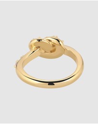 Elli Jewelry - Ring Crystal Curl Symbol 925 Sterling Silver Gold-Plated