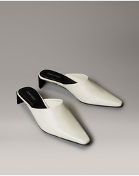 Calvin Klein - Leather Kitten Heel Mules