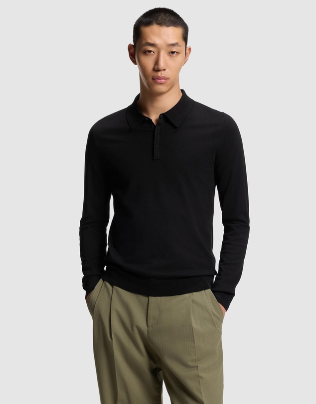 HUGO - Slim-Fit Knit Polo With Rear Logo