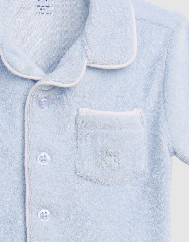 GAP - SS Terry Button Down Shorts Set - Babies