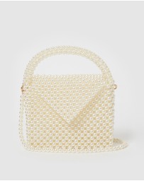 Izoa - Tiffany Pearl Handbag White