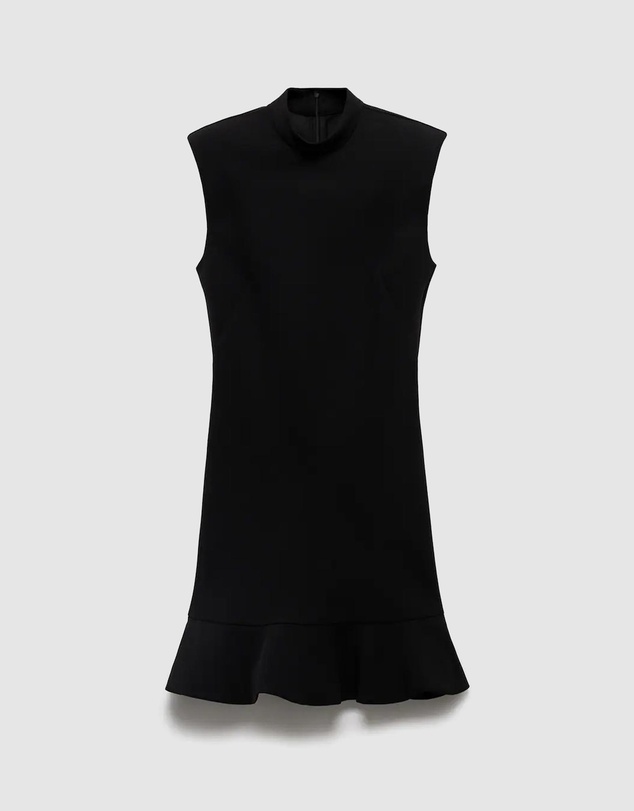 M.N.G - High-Neck Dress With Ruffle