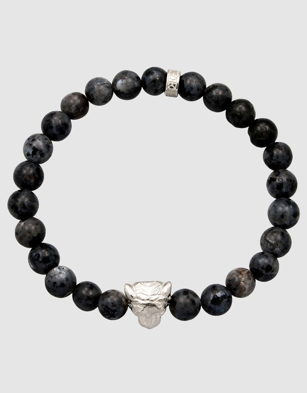 Kuzzoi - Tiger Charm Lavakite Bead Bracelet