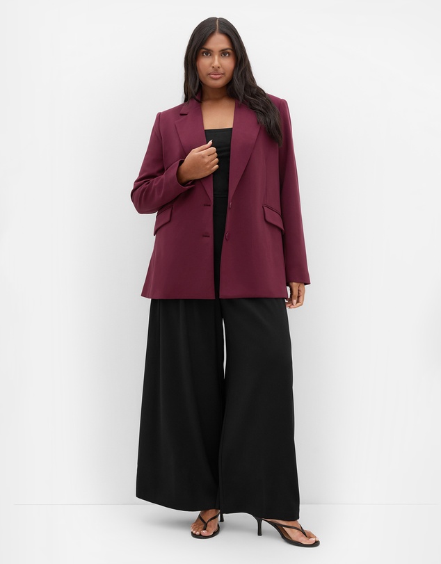 City Chic - Plus size Halle Blazer - dark cherry