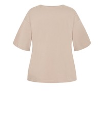 City Chic - Plus size Laid Back Cali Tee - stone