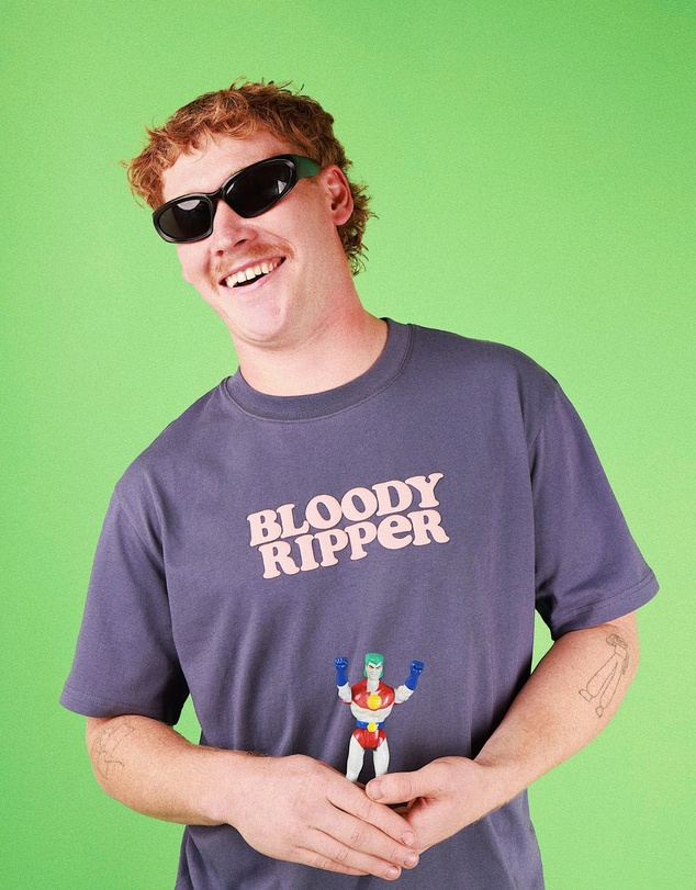 Skwosh - Bloody Ripper Slang Tee In Navy