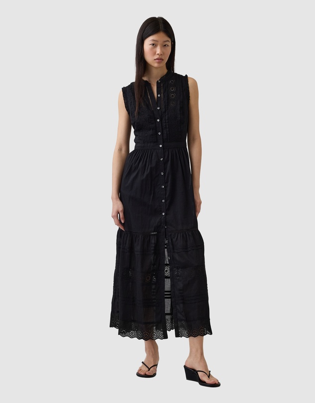 GAP - Sleeveless Lace Maxi Shirtdress