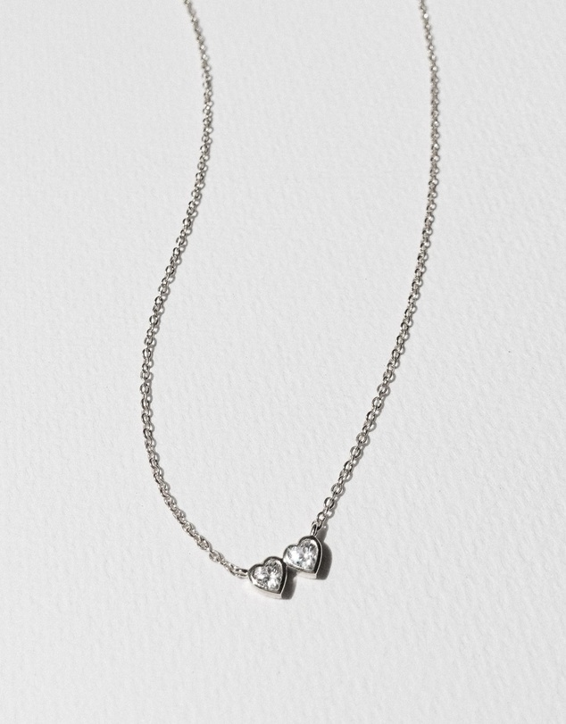 SAINT VALENTINE - Two Of A Kind Heart Necklace - Silver