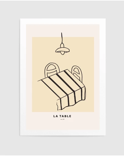 Olive et Oriel - LA Table No2 by Treechild Art Print