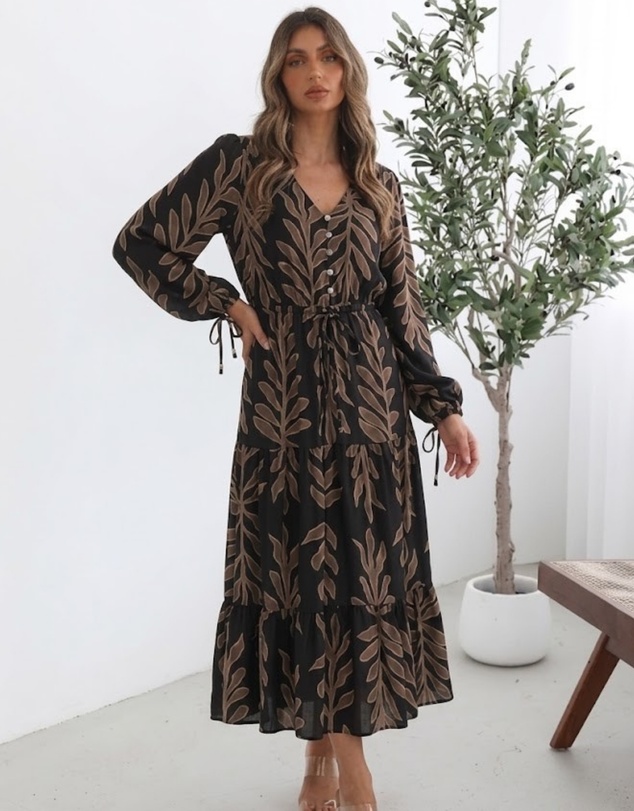 Esther & Co - Rosenthal Dress - Black Flora