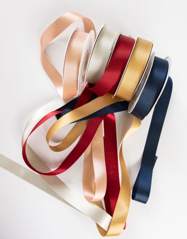 Bespoke Letterpress - Shimmer Satin Ribbon - Red - 30 Meters